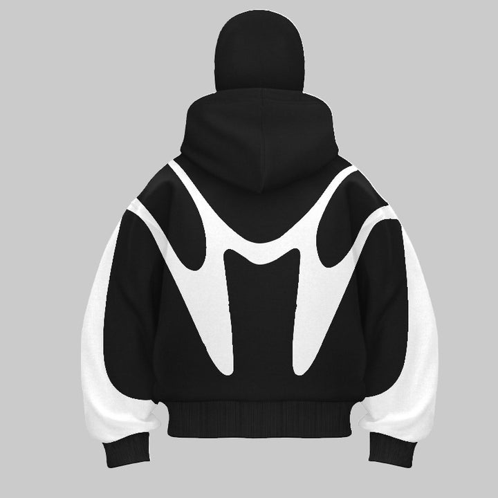 STRIPED MASK ZIP HOODIE