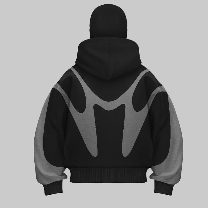 STRIPED MASK ZIP HOODIE